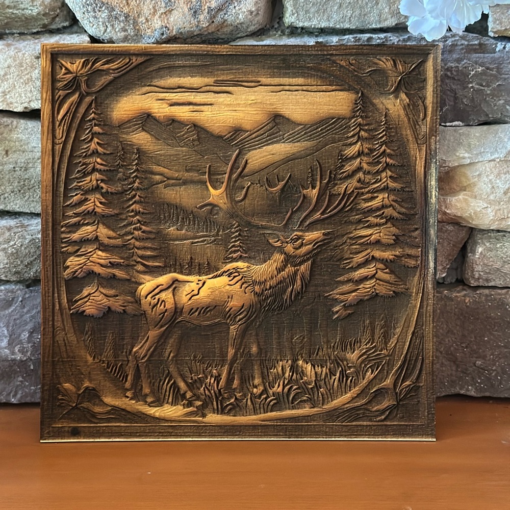 Laser Engraved Elk Wall Art 10x10 – Rustic Decor - Picture 2 of 6